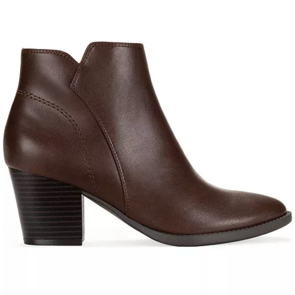 New Style & Co. Lainey Ankle Booties in dark roast Sz 7 Wide